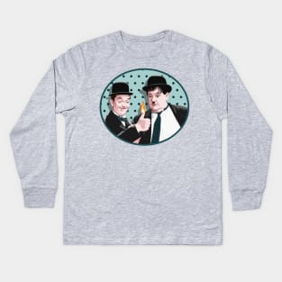 Laurel & Hardy - Give Me a Light (V1) Kids Long Sleeve T-Shirt